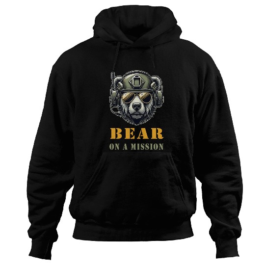 Bear In Mission / Military Design Hoodies