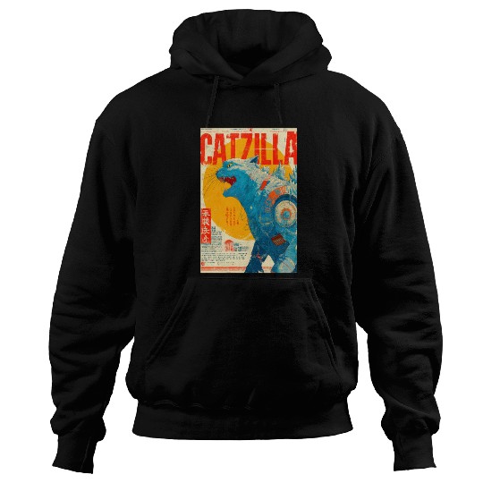 Catzilla Retro Movie Poster Hoodies