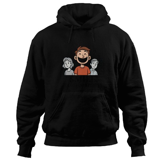 Joyful Smile Motivational Illustration Hoodies