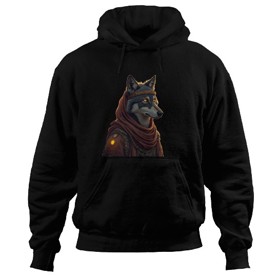 Mystical Wolf Chief Illustration Hoodies