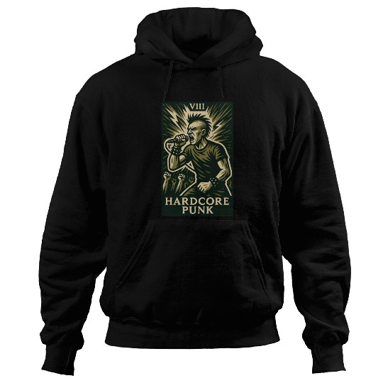 Hardcore Punk (Card VIII) Hoodies
