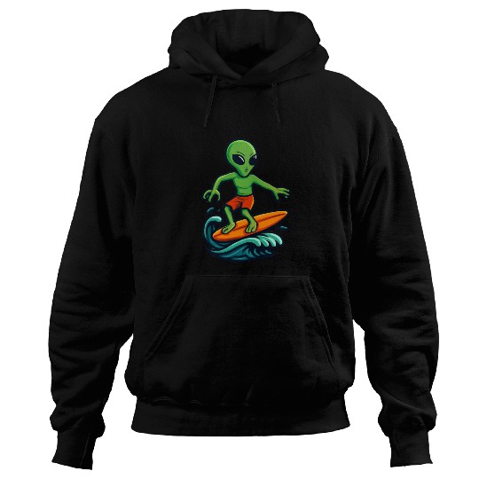 alien surfing Hoodies