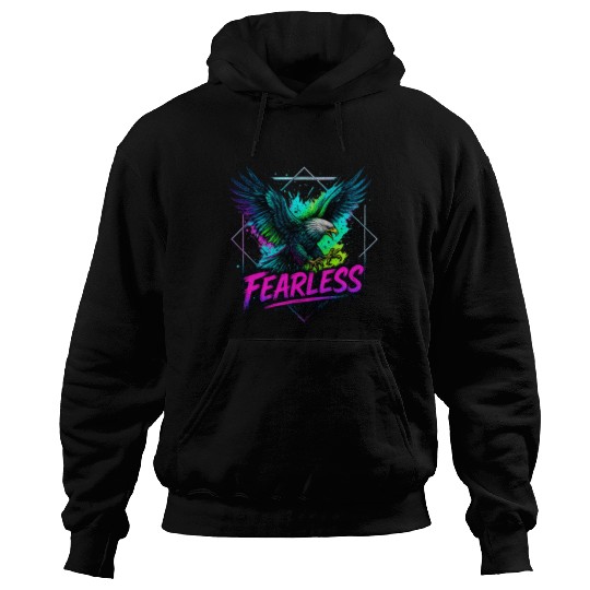 Fearless Eagle Neon Design Hoodies