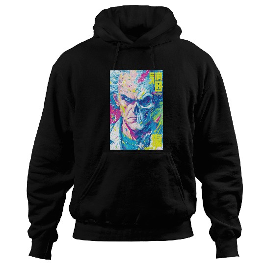 Half Human Half Skull Pop Art Hoodies