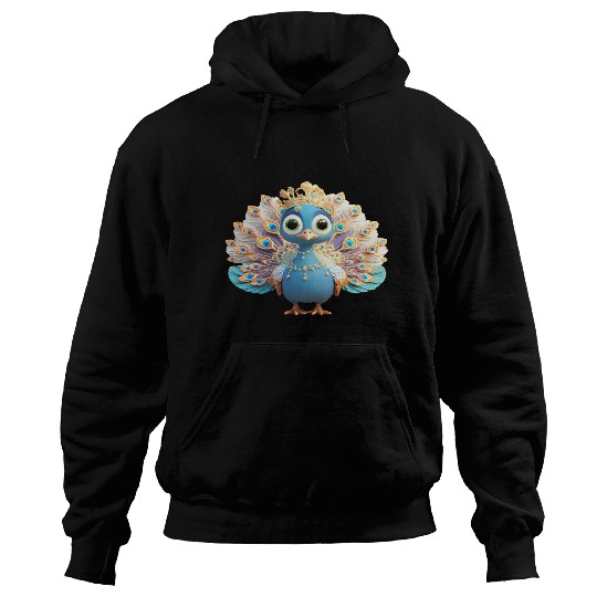 Regal Peacock Fantasy Character Hoodies