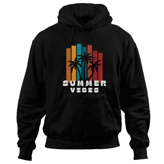 Sunset Palm Summer Vibes Design Hoodies
