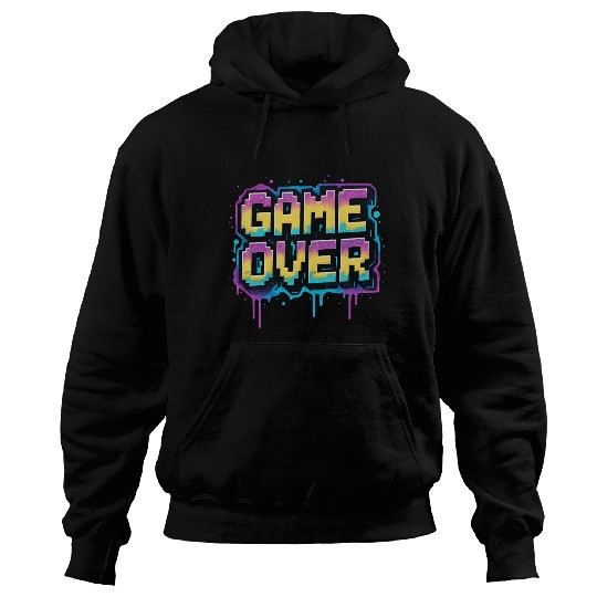 Pixelated Game Over Graffiti Design Hoodies