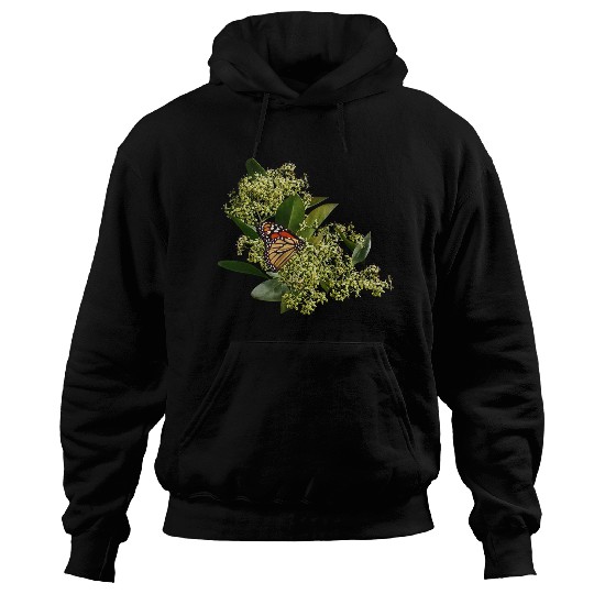Monarch Butterfly on Euonymus Hoodies