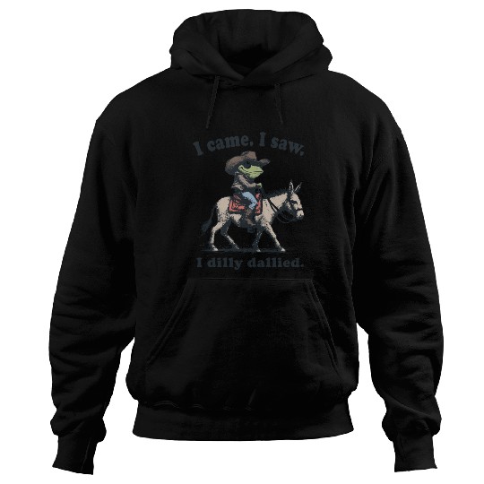 i cam i saw i dilly dallied Wild West Frog Cowboy Hoodies
