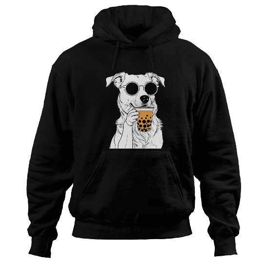 Chill Dog with Sunglasses and Bubble Tea Hoodies