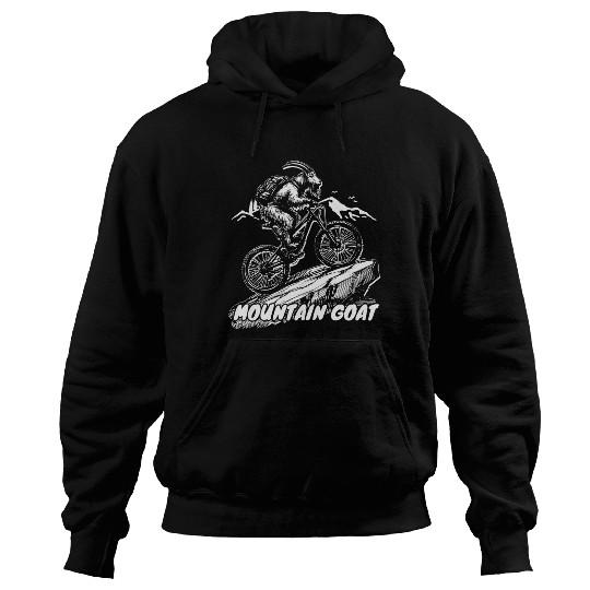 Mountain Goat on Bike Hoodies
