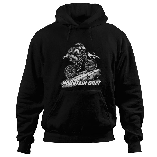 Mountain Goat on Bike Hoodies