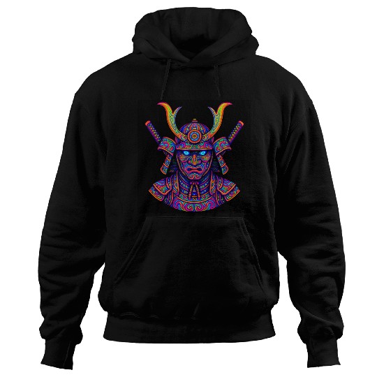 Neon Samurai Warrior Psychedelic Hoodies