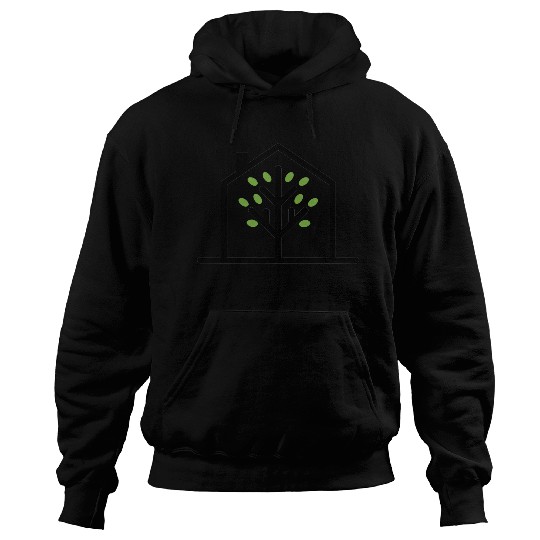 Eco-Friendly Tree Inside House Outline Hoodies