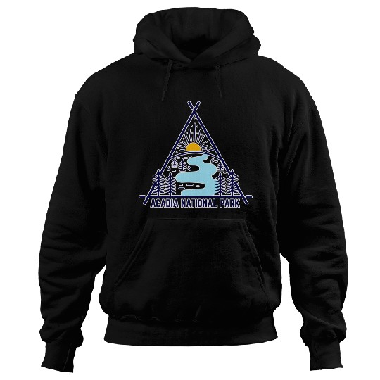 Acadia National Park Camping Scene Hoodies