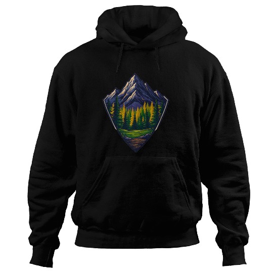 Mountain Wilderness Nature Shield Hoodies