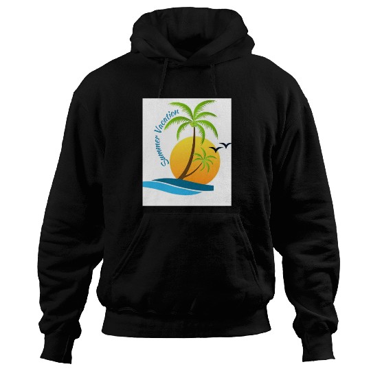 Tropical Sunset Beach Scene Hoodies