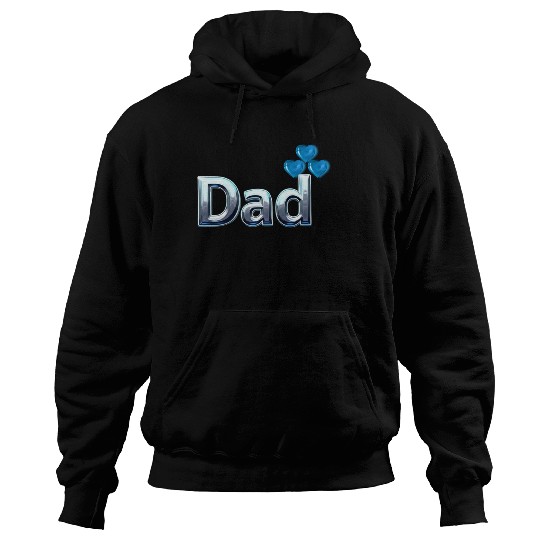 Blue Heart Balloon Dad Design Hoodies