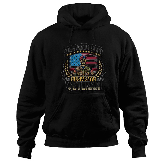 Proud US Army Vet Emblem Hoodies