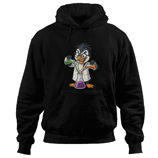 Crazy Professor Penguin Chemist Nerd Experiment Hoodies