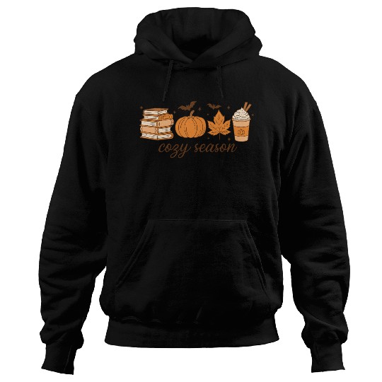 Cozy Season Pumpkin Latte Halloween Books & Leaves Hoodies