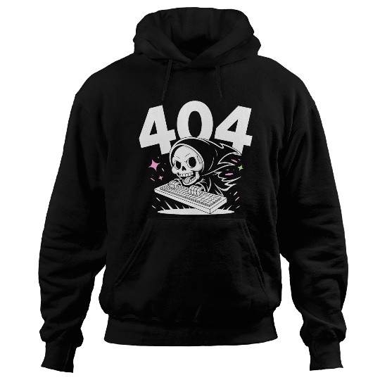 Skull Cartoon Emergency 404 Error Design Hoodies