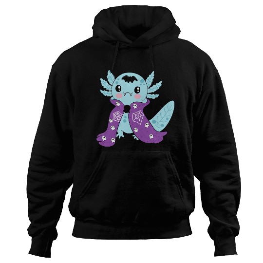 Cute Blue Vampire Axolotl Hoodies