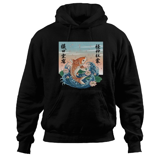 Koi Fish and Lotus Harmony Design Hoodies