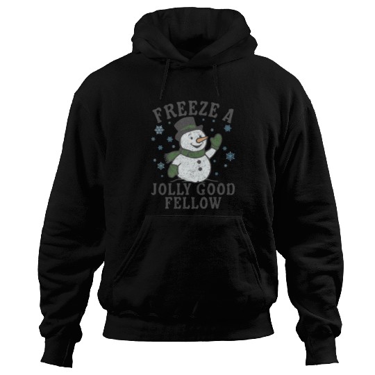 Frosty Snowman Jolly Greeting Design Hoodies