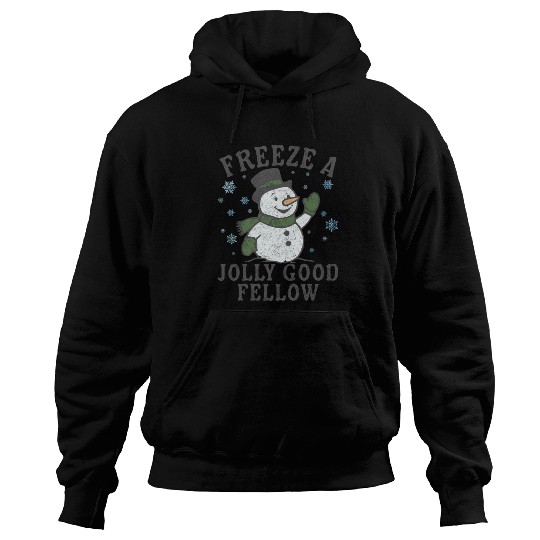 Frosty Snowman Jolly Greeting Design Hoodies