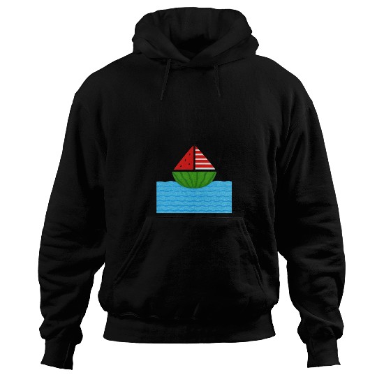 Watermelon Sailboat with Humanity Wins Quote Hoodies