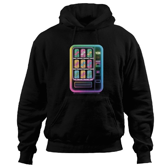 Y2K Cyber Vending Machine with Iridescent Drinks Hoodies
