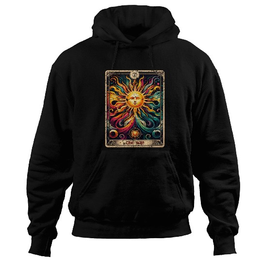 Distressed Grunge Worn Style The Sun Tarot Card Hoodies
