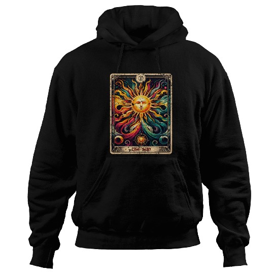 Distressed Grunge Worn Style The Sun Tarot Card Hoodies