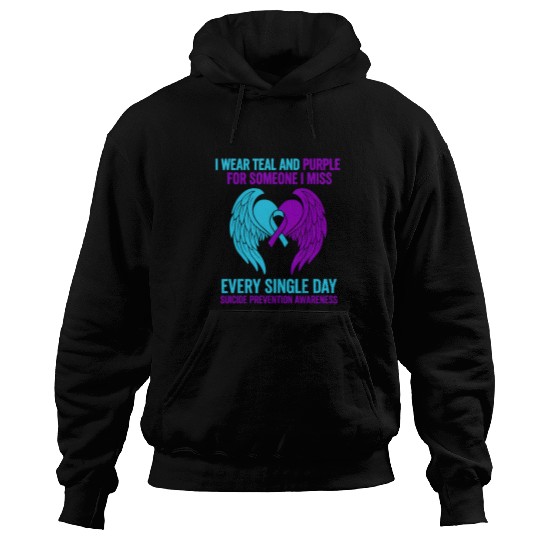I Wear Teal and Purple for Someone Suicide Awarene Hoodies