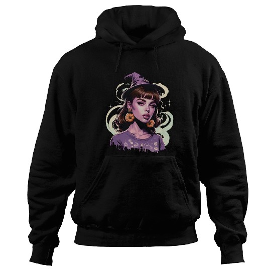 Enchanting Witch Portrait Design Hoodies