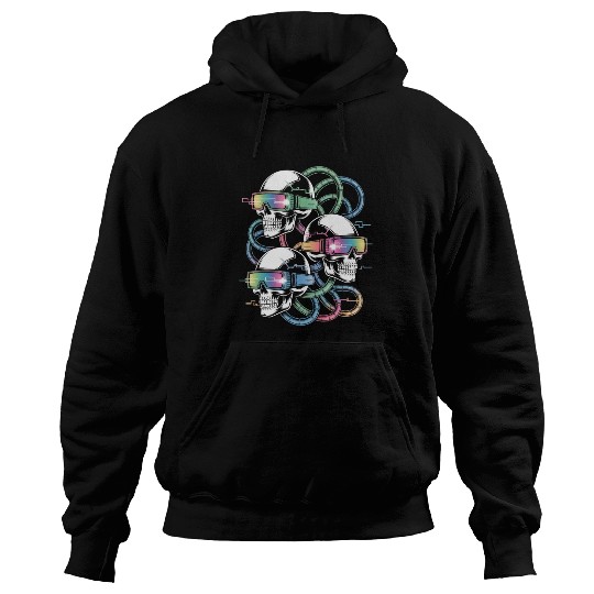 VR Skeleton Head Circuit Vision Streetwear Hoodies
