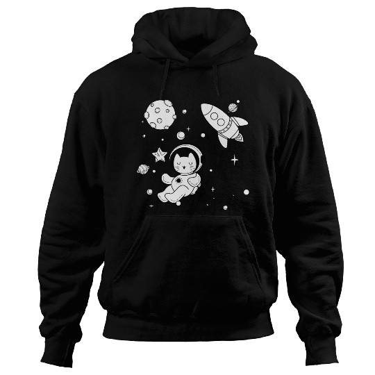 Cosmic Kitty in Space Adventure Hoodies