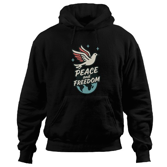 Peace and Freedom │ Retro Dove of Peace Design	 Hoodies
