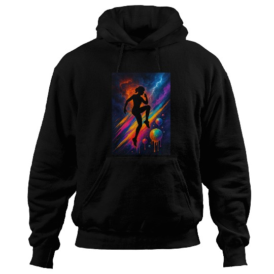 Celestial Storm Dance Silhouette Hoodies