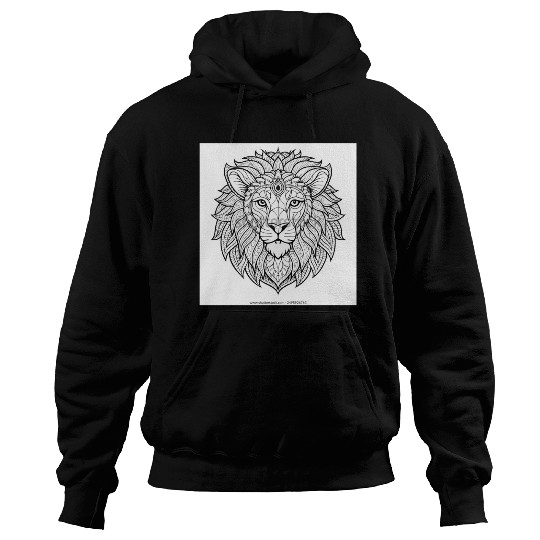coloring page adults lion face 600w 2495926763 Hoodies