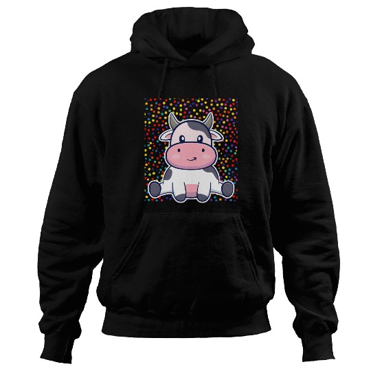 Cute Cartoon Cow with Polka Dots Hoodies