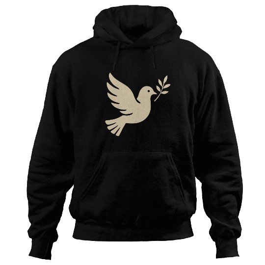 Elegant Dove with Olive Branch Design Hoodies