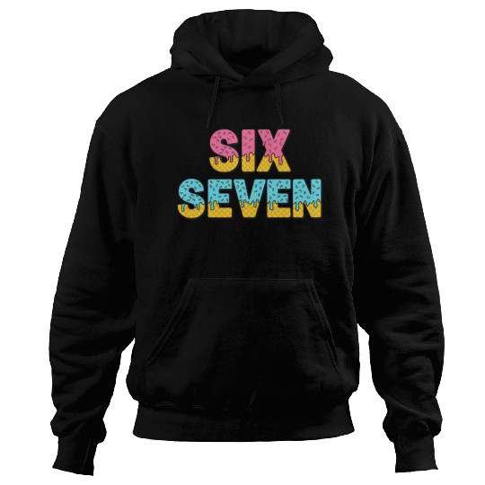 67 Six Seven Meme Funny Ice Cream Drip Waffle Cone Hoodies