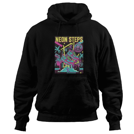 Neon Steps Retro Athletic retro 90 Hoodies