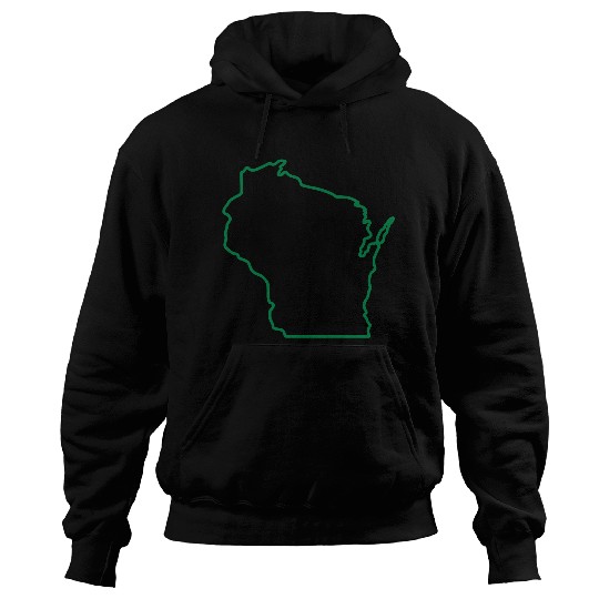 Wisconsin State Outline Design Hoodies