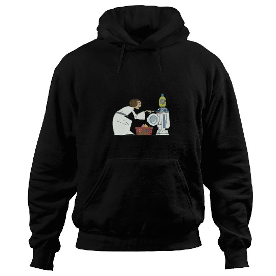 Funny Star Wars r2d2 and Leia comic Hoodies
