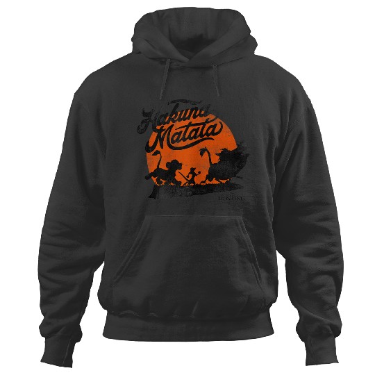 Disneyss Lion King Hakuna Matata Trio Orange Sunset Silhouette Hoodies