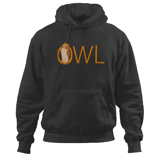 Disneyss Winnie The Pooh Owl Classic Lettering Hoodies
