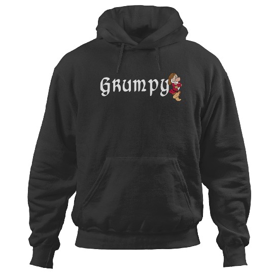 Disneyss Snow White Grumpy Leaning On Name Banner Hoodies